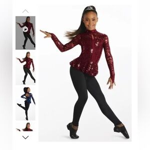Weissman Burgundy Sequin Dance Costume
